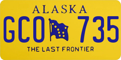 AK license plate GCO735