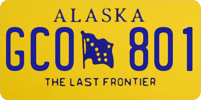 AK license plate GCO801