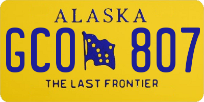 AK license plate GCO807