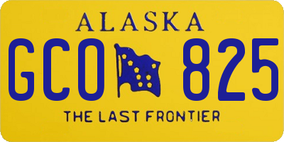 AK license plate GCO825