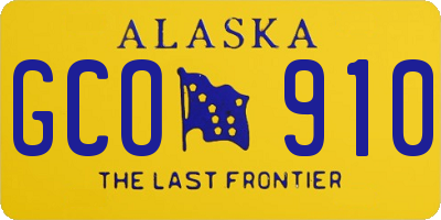 AK license plate GCO910