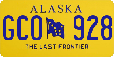 AK license plate GCO928