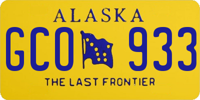AK license plate GCO933