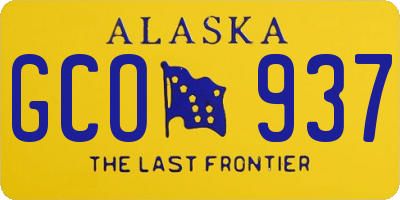 AK license plate GCO937