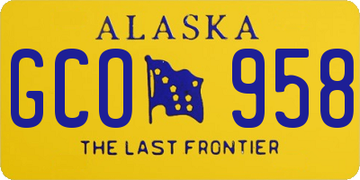 AK license plate GCO958