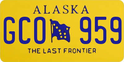 AK license plate GCO959