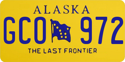 AK license plate GCO972