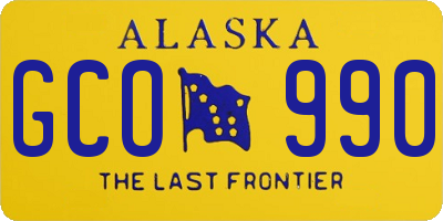 AK license plate GCO990
