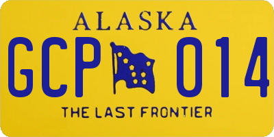 AK license plate GCP014