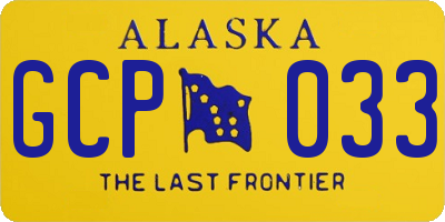 AK license plate GCP033