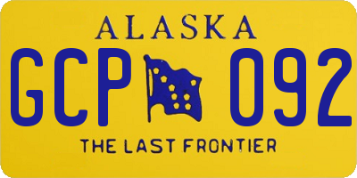 AK license plate GCP092