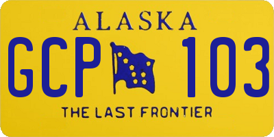 AK license plate GCP103