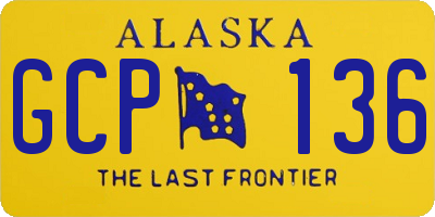 AK license plate GCP136