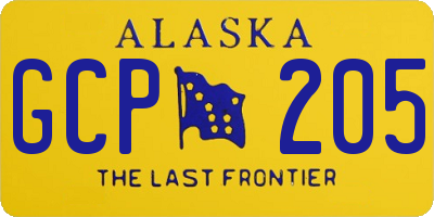 AK license plate GCP205