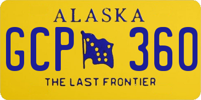 AK license plate GCP360