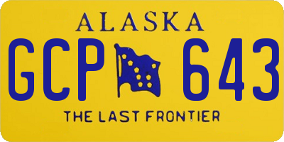 AK license plate GCP643