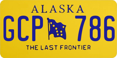 AK license plate GCP786