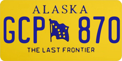 AK license plate GCP870