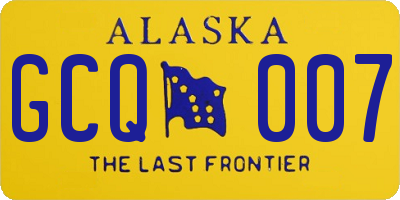 AK license plate GCQ007