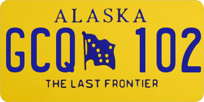AK license plate GCQ102