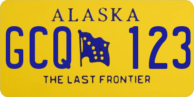 AK license plate GCQ123