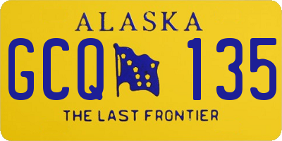 AK license plate GCQ135