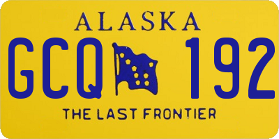AK license plate GCQ192
