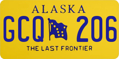 AK license plate GCQ206