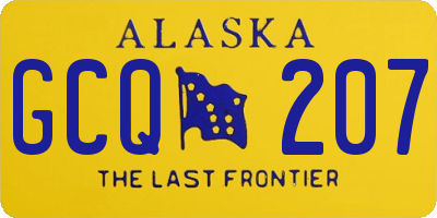 AK license plate GCQ207