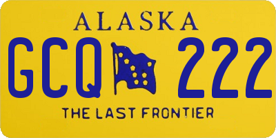 AK license plate GCQ222