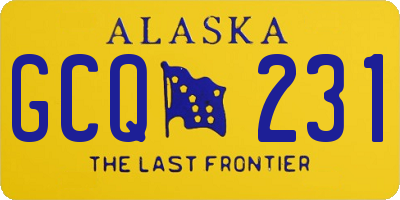 AK license plate GCQ231