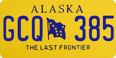 AK license plate GCQ385