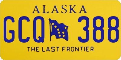 AK license plate GCQ388