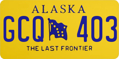 AK license plate GCQ403