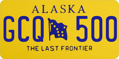 AK license plate GCQ500