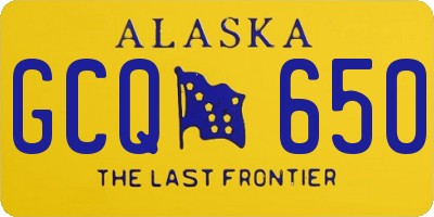 AK license plate GCQ650