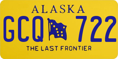 AK license plate GCQ722