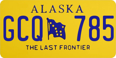 AK license plate GCQ785