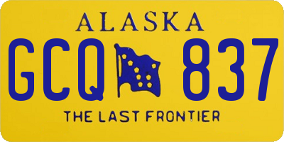 AK license plate GCQ837