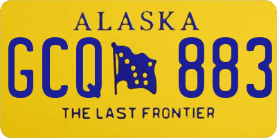 AK license plate GCQ883