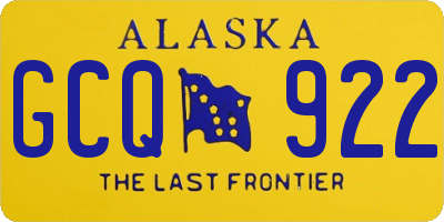 AK license plate GCQ922