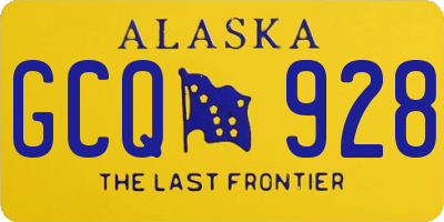 AK license plate GCQ928
