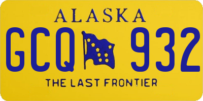 AK license plate GCQ932