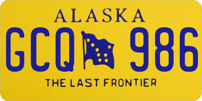 AK license plate GCQ986