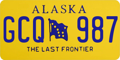 AK license plate GCQ987