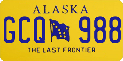 AK license plate GCQ988