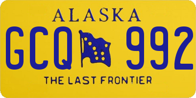 AK license plate GCQ992