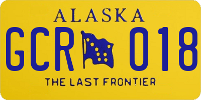 AK license plate GCR018