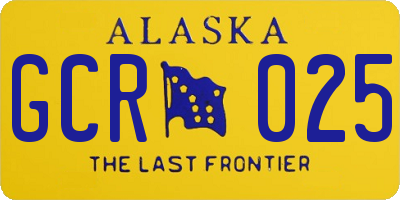 AK license plate GCR025