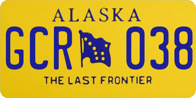 AK license plate GCR038